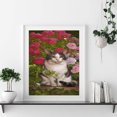 thumbnail image 3 of Cuadros Decorativos Pintura al óleo de animales por números Arte de pared pintado a mano DIY 40x50cm (Flor de gato) Tmvgtek embutido en tela, 3 of 9