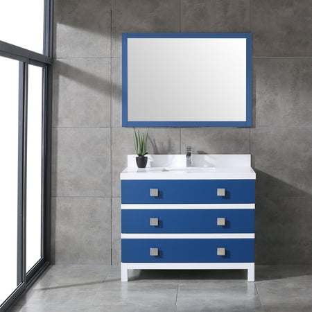 Eviva Sydney 42 Inch Blue And White Bathroom Vanity Com 42 Inch Blue And White Bathroom Vanity