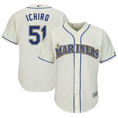 Ichiro Suzuki Frame - Ichiro Suzuki Seattle Mariners Majestic Official Cool Base Player Jersey - Cream