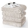 U Bedsure U by Bedsure Heated Electric Blanket Queen 84" x 90", Ribbed Flannel Soft Heated Blanket… — $74.08 (47% off)