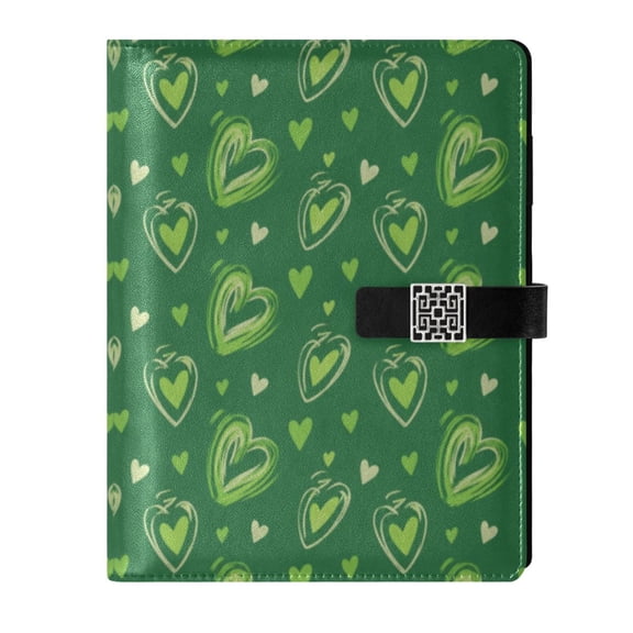 Leather Planner Leather Notebook Notebook Journal Binder Design Pen Pocket Design Convenient for Storage Heart Dark Green