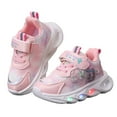 thumbnail image 3 of Siilsaa Dress Shoes For Girls Sports With Lights Breathable Princess Lightweight Casual Lighting Up Night Light Toddler Sneakers Pink,18-24 Months, 3 of 5