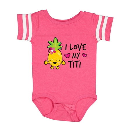 

Inktastic I Love My Titi with Pineapple Girls Baby Bodysuit