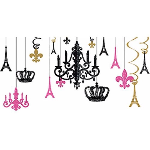 Bridal Shower 'A Day in Paris' Glitter Chandelier Decorating Kit (17pc)