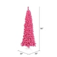 thumbnail image 2 of Vickerman 7.5' Flocked Pink Slim Fir Artificial Christmas Tree, Pink Dura-lit LED Lights, 2 of 2