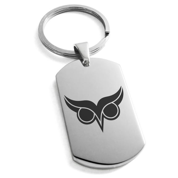 Tioneer Stainless Steel Athena Greek Goddess of Wisdom Engraved Dog Tag Keychain Keyring