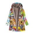 thumbnail image 3 of Women Winter Leisure Printed Hooded Plush Jacket Plus Fleece Jacket Coat, 3 of 4