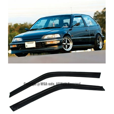 - For 88-91 Honda Civic 3Dr Hatchback ( Front ONLY ) Tape-On Smoke Tinted JDM Side Window Visors Rain Guard Deflectors 1988 1989 1990 1991 88 89 90 91 Hatch