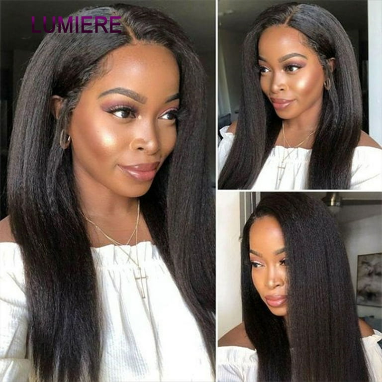 LUMIERE Lace Front Wigs Human Hair Deep Wave T Part HD Lace Front Wigs for  Black Women Baby Hair Pre Plucked - Grade 10A Brazilian Virgin Hair Natural