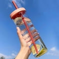 thumbnail image 2 of Botella de agua con infusor de frutas con pajita, botella de agua deportiva transparente portátil de gran capacidad para Fitness, gimnasio, actividades al aire libre, 2 of 8