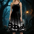thumbnail image 6 of TTUHYWXI Halloween Dresses for Women 2025 Vintage 50s Spaghetti Strap Scary Graphic A Line Midi Dress for Party (Black, XL), 6 of 6