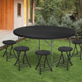 thumbnail image 4 of MoNiBloom Round Folding Table, 5.5ft Portable Plastic Table, Foldable Party Banquet Table for Camping Dining Outdoor Picnic, Black, 4 of 11