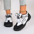 thumbnail image 4 of Women's Color Block Athletic Sneakers, Lace Up Non-Slip Rugged Sole Hiking Walking Shoes, Wide Width Available, 4 of 10