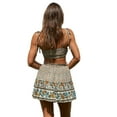 thumbnail image 6 of hirigin Women Clothes Set White Boat Neck Sleeveless Crop Tops and Skirt, 6 of 9