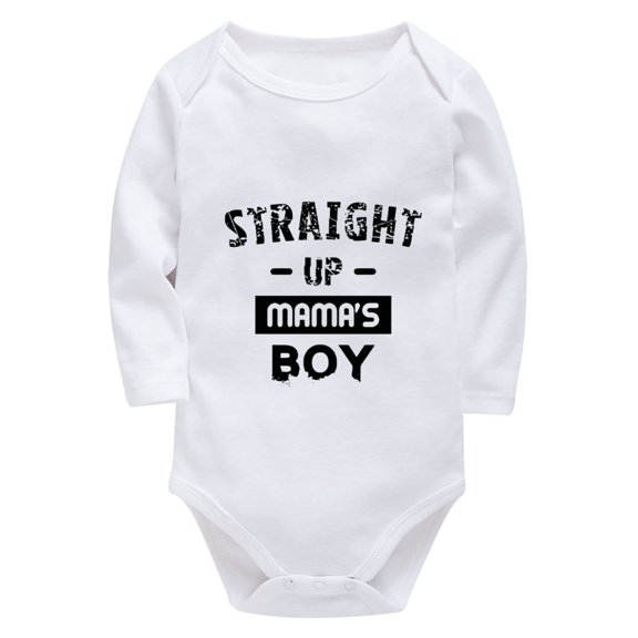 Straight Up Mama's Boy Newborn Onesie Unisex Long Sleeve Coming Home Outfits for Baby White Rompers Baby Boy 6-9 Months
