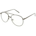 thumbnail image 2 of Classic Metal Aviator Eye Glasses Double Nose Bridge Clear Lens 55mm (Gunmetal / Clear), 2 of 4