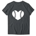 thumbnail image 2 of Meichang T-Shirts Cœur d'Amour de Baseball pour Femmes T-Shirt Graphique Cœur de Baseball Manches Courtes Col Rond Hauts Décontractés Coupe Ample Chemisiers d'Été pour Jour de Match Gris m, 2 of 3
