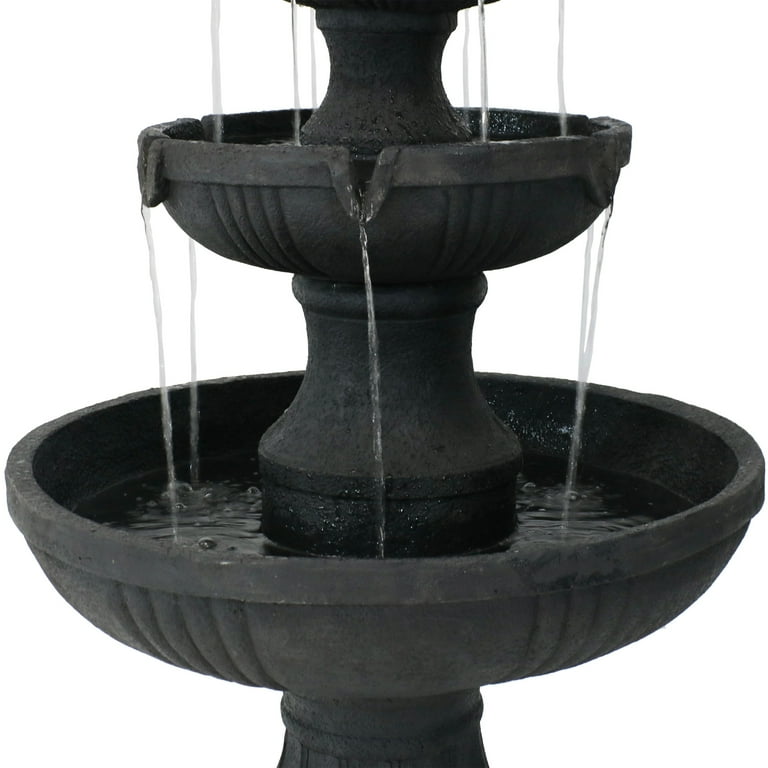 Sunnydaze Large Outdoor Electric 3-Tier Water Fountain - Flower