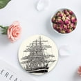 thumbnail image 4 of FMSHPON Nautical Ancient Aea Ship Set of 8 Round Coaster for Drinks, Absorbent Ceramic Stone Coasters Cup Mat with Cork Base for Home Kitchen Room Coffee Table Bar Decor, 4 of 6