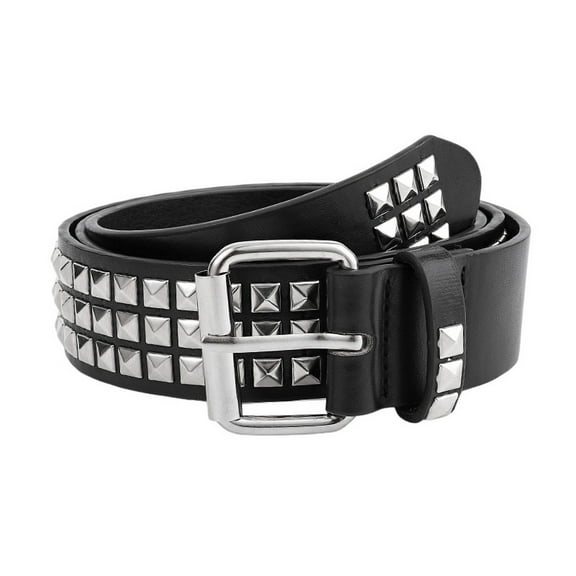 SWSMCLT Women's Fashion Studded Belt Metal Halloween Faux Fur Faux Leather Harem Punk Rock Grommet Belts Black X-Small-Large