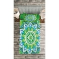 thumbnail image 3 of Ambesonne Mandala Quilted Bedspread Set 2 Pcs, Leaf Forms Nature, Twin Size, Green Blue, 3 of 3