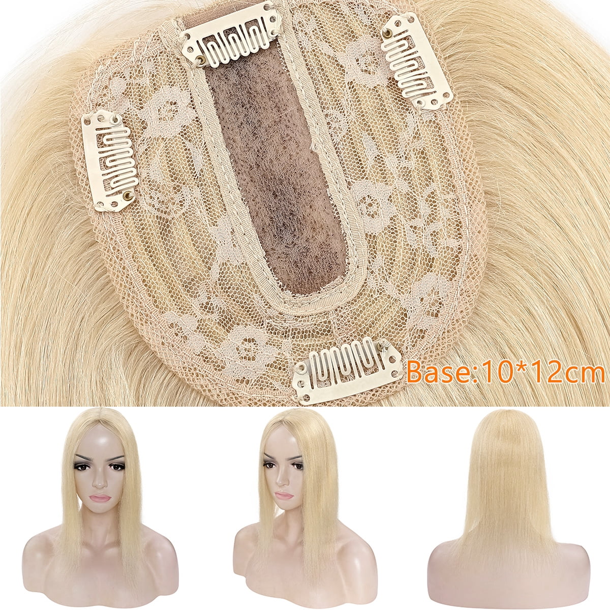 SEGO Clip in Hair Extensions Human Hair Toppers 100% Real Human Hair Topper for Thinning/Loss Hair Natural Black Hair Pieces