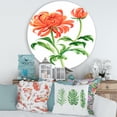thumbnail image 2 of Designart 'Ancient Orange Chrysanthemum Flower' Traditional Circle Metal Wall Art 36x36 - Disc of 36, 2 of 5