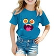 thumbnail image 3 of Feancey Toddler Boys Graphic T Shirts Funny Cute Print Short Sleeve Tops Summer Crewneck Casual Kids Girls T-Shirt Holiday Sales Today Multicolor 140, 3 of 9