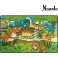 thumbnail image 3 of GZHJMY Animal Dinosaur Area Rug 3'x5', Jungle Forest Polyester Area Rug Mat for Living Dining Dorm Room Bedroom Home Decorative, 3 of 6