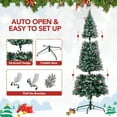 thumbnail image 6 of NALONE 6FT Pre-Lit Christmas Tree with Remote Control and Timer, Snow-Kissed Artificial Pencil Christmas Tree with 640 Tips, Pinecones Red Berries, 9 Lighting Modes (Flocked Tips Pencil Tree, 6 FT), 6 of 8