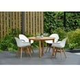 thumbnail image 2 of Outdoor Living and Style 5 Piece White and Teak Brown Retro Outdoor Patio Dining Set - 3.75ft, 2 of 5