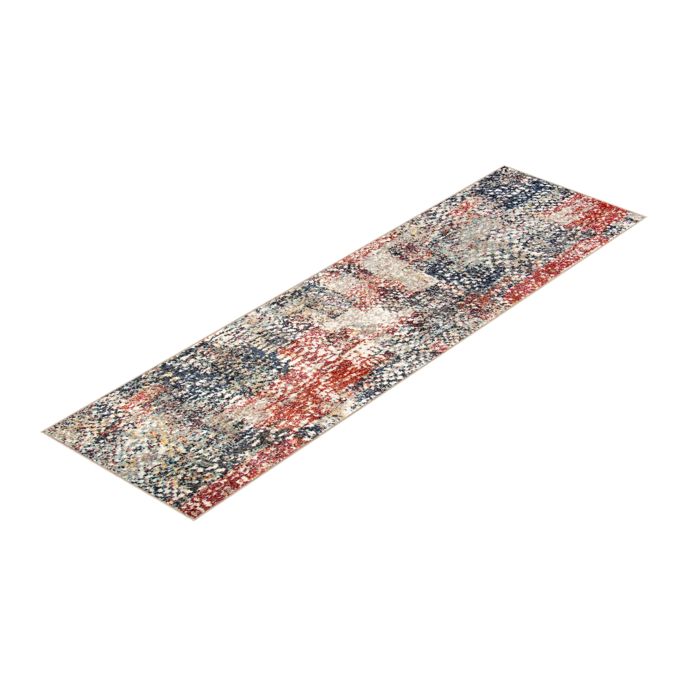 Mainstays Modern Morgana Multi-Color 22 in x 72 in Runner Rug with Frieze Accents