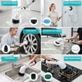 thumbnail image 6 of Electric Spin Scrubber, 2-Speed Power Cleaner with 8 Brush Heads, Type-C Fast Charging, 90+ Mins Runtime, Cordless Shower Scrubber with Long Handle for Tub Tile Bathroom Kitchen Sink, 6 of 10