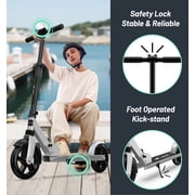 LNOW Foldable Kick Scooter-8 in Wheels for Kid, Teens & Adults, 4 Adjustable Levels, Max Load 240lbs,Lightweight