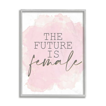 Stupell Industries Future is Female Phrase Abstract Pink Texture Gray Framed by Kim Allen