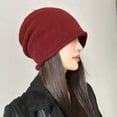 thumbnail image 3 of 100% Wool Slouch Beanie - Face-Framing Winter Warmth Hat,One Size Fits All,red, 3 of 27