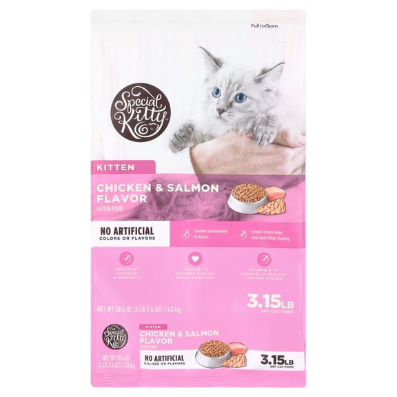 [Multiple Sizes] Special Kitty Kitten Formula Dry Cat Food, Chicken & Turkey Flavor with Oatmeal