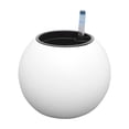 thumbnail image 2 of Self Watering Round Globe Plastic Flower Pot Creative Desktop Home Decoration Greenery Planter (White/S), 2 of 6