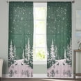 thumbnail image 2 of Green Christmas Sheer Curtains 72 Inches Long 2 Panels Set, Window Sheer Curtains for Living Room/Bedroom, Christmas Tree Xmas Snowflake Light Filtering Rod Pocket Curtain 52'' x 72'' x 2, 2 of 7