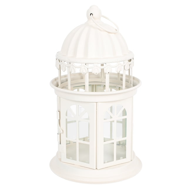 GOOHOCHY 1 unidad Farol de Hierro Artístico con Cristal, Candelabro Decorativo para Jardín, Patio y Fiestas