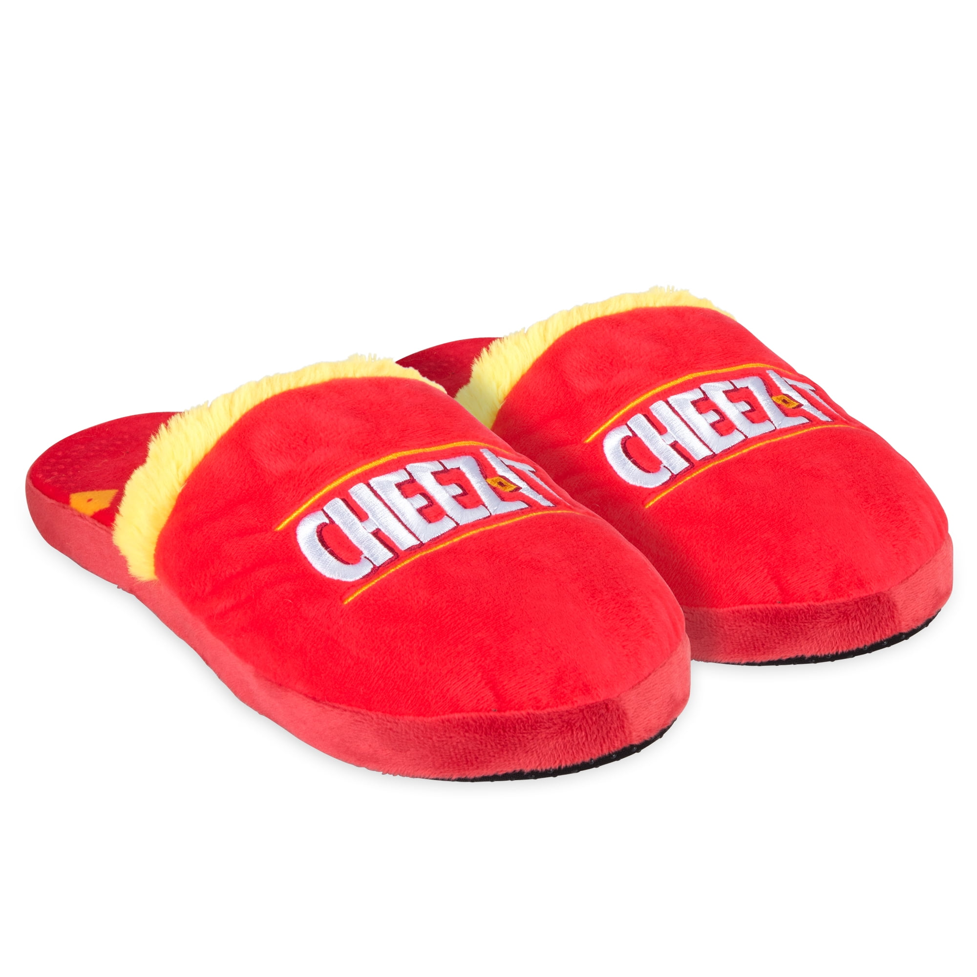 Odd Sox, Cheez It, Fun Indoor Novelty Slippers, Fuzzy Cozy, Large -