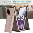 thumbnail image 4 of Crossbody Wallet Case for Samsung Galaxy Note 20 with Card Holder, Purse Cover Removable Cross Body Strap for Galaxy Note 20 Zipper Phone Case Rose Gold, 4 of 9