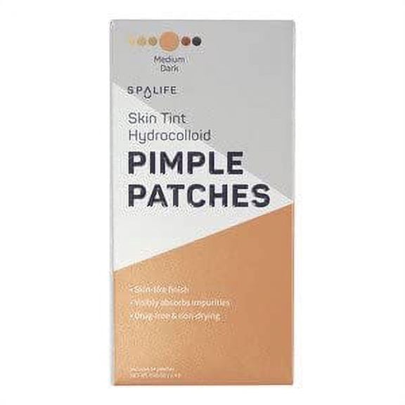 Spa Life Skin Tint Hydrocolloid Pimple Patches, Medium Dark