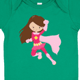 thumbnail image 4 of Inktastic Superhero Girl, Cute Girl, Brown Hair, Pink Cape Girls Baby Bodysuit, 4 of 5