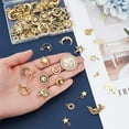 thumbnail image 4 of 80 piezas de 20 estilos de dijes de la serie Sol, Luna y Estrella, colgantes de estilo tibetano, pequeños colgantes dorados para pulseras, collares y joyas., 4 of 5