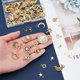 thumbnail image 4 of 80 piezas de 20 estilos de dijes de la serie Sol, Luna y Estrella, colgantes de estilo tibetano, pequeños colgantes dorados para pulseras, collares y joyas., 4 of 5