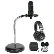 Yeti Blackout Studio Podcasting Podcast Kit w/ Microphone+Headphones+Gooseneck