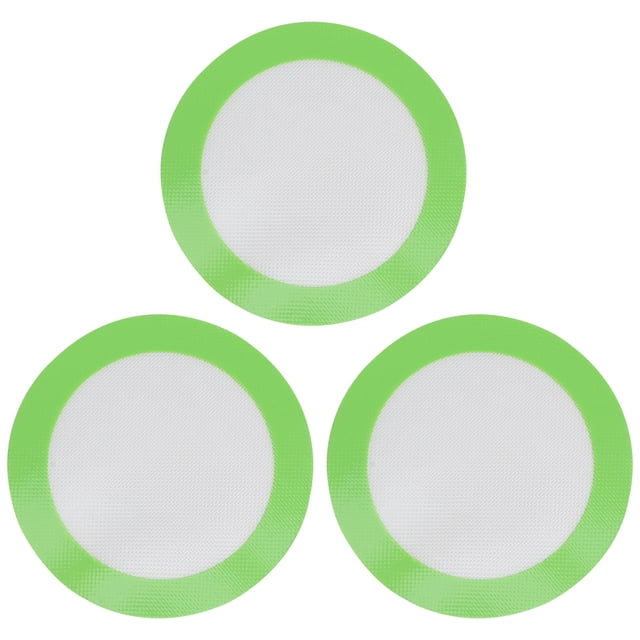 3 Pcs Tapis de Cuisson en Silicone Rond Résistant à la Chaleur Tapis de Barbecue Antiadhésif (20CM, Vert)