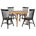 thumbnail image 3 of Coaster Andrews 5-Piece Round Dining Table Set, Light Ash and Black, 3 of 11