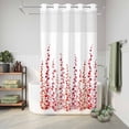 thumbnail image 6 of No Hook Shower Curtain, Red Shower Curtains for Bathroom with See Through Top Window, Polka Dots Watercolor Abstract Art Waterproof & Washable Bath Curtain Stand Up Stall 36"x72", 6 of 9